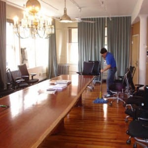 We offer full commercial cleaning from windows to carpets, plus we refinish vct floors, and do regular cleaning services